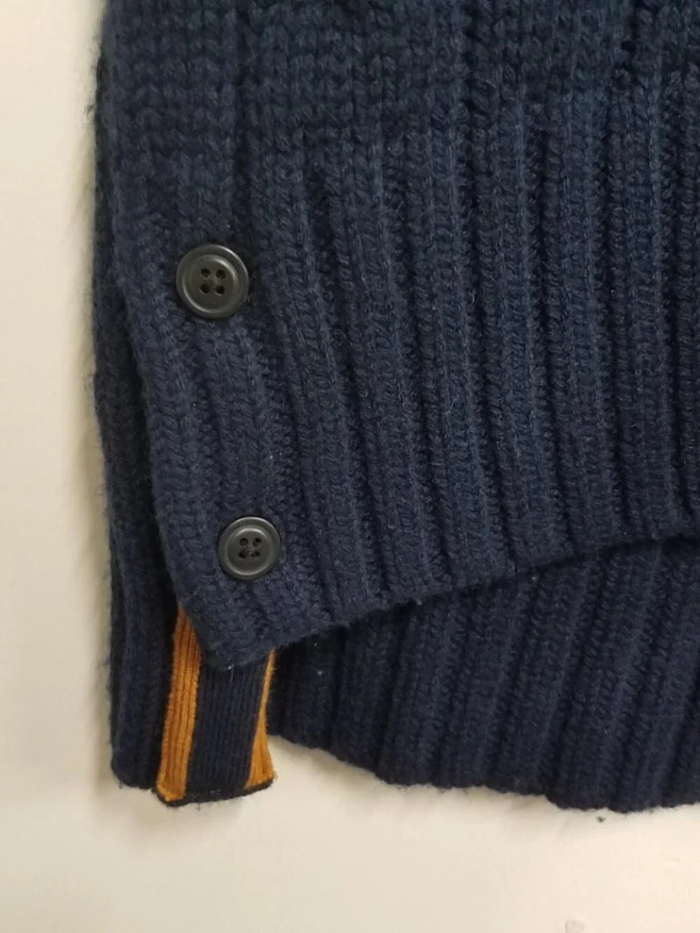 Banana Republic BR Athletics Merino Wool Cable Knit Vest Navy Mens Small 441004